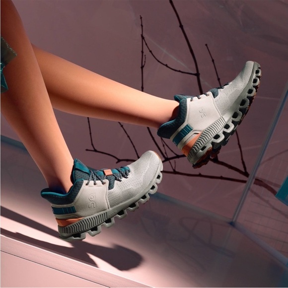 On Running Shoes On Cloud Hi Edge Sneakers Glacier Shadow